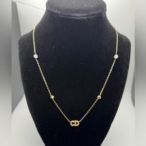 Christian Dior Clair D Lune "CD" logo Necklace